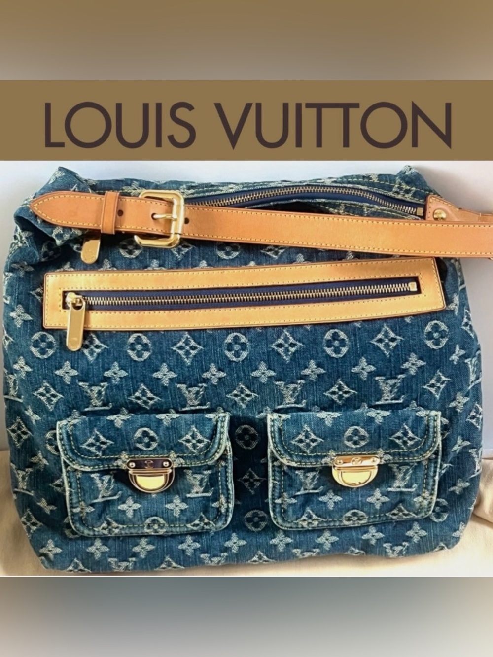 Louis Vuitton Denim GM Large Gabby Bag